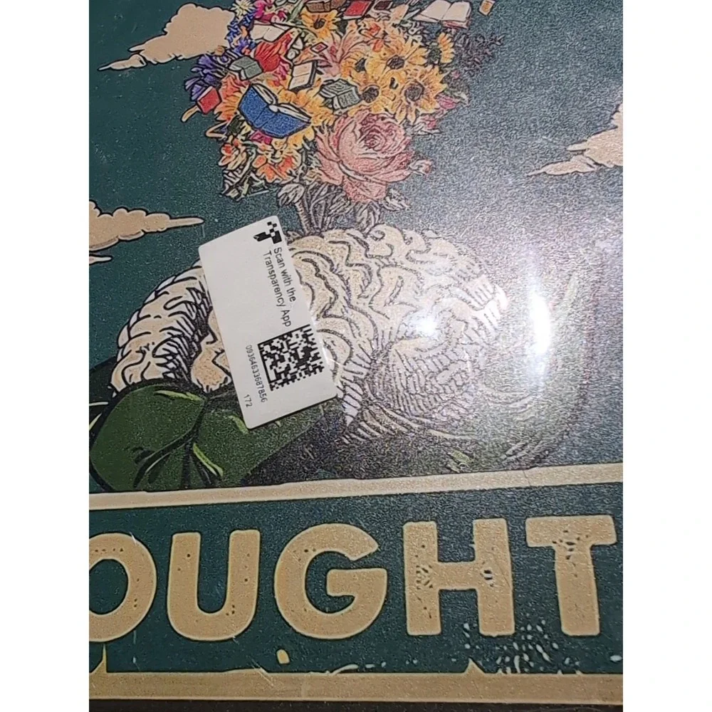 Grow Positive Thoughts-Steel Decor Sign 12x8 See Pics‎ Slight Dents